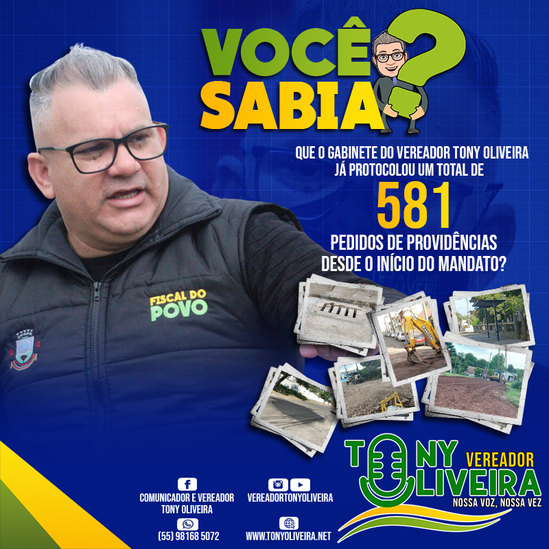 No momento, você está visualizando Você sabia que já encaminhamos 581 pedidos de providência?