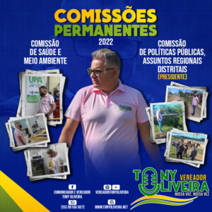 Leia mais sobre o artigo Saiba quais comissões permanentes o vereador Tony Oliveira irá integrar em 2022