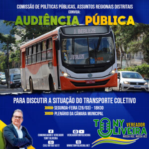 Leia mais sobre o artigo É hoje! Audiência Pública sobre o transporte coletivo