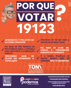 Leia mais sobre o artigo Mais motivos para votar em Tony Oliveira