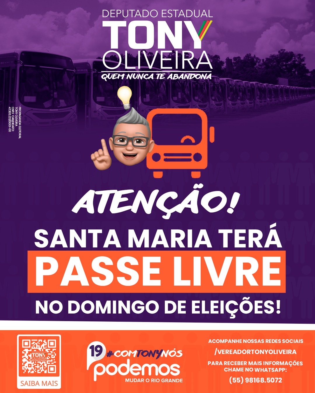 No momento, você está visualizando Santa Maria terá passe livre no domingo de eleições